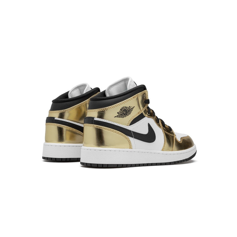 Air Jordan 1 Mid Metallic Gold Black White