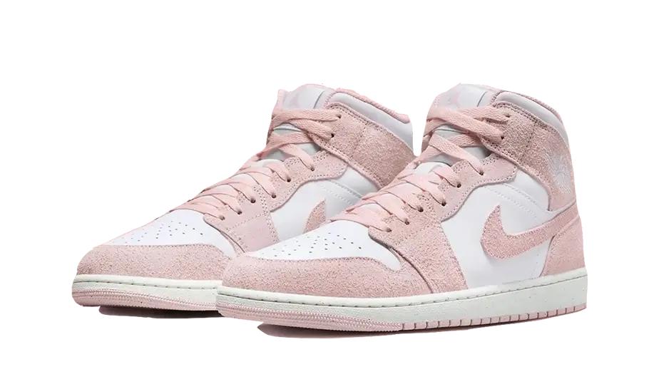 Air Jordan - Air Jordan 1 Mid Pink Suede - Black