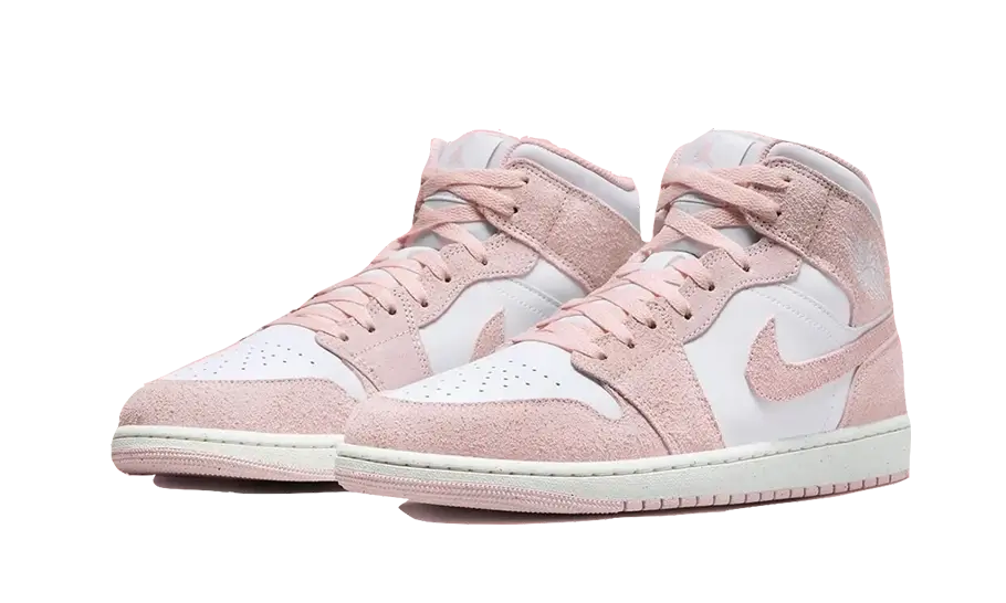 Air Jordan 1 Mid Pink Suede - Noir