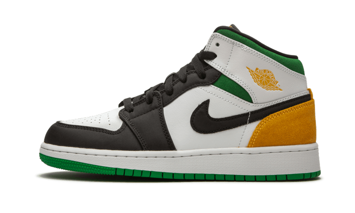 Air Jordan 1 Mid Se White Laser Orange Lucky Green - Orange