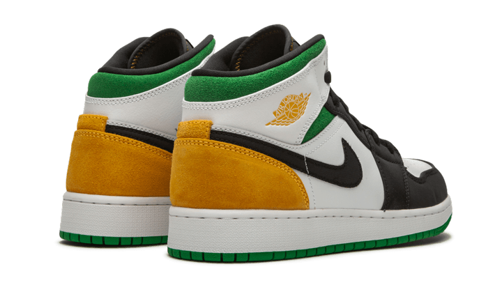 Air Jordan 1 Mid Se White Laser Orange Lucky Green - Orange