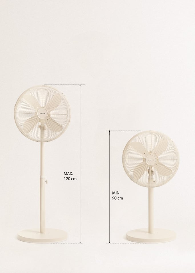 Air Stand Easy - 50W Adjustable Oscillating Pedestal Fan - Off-White