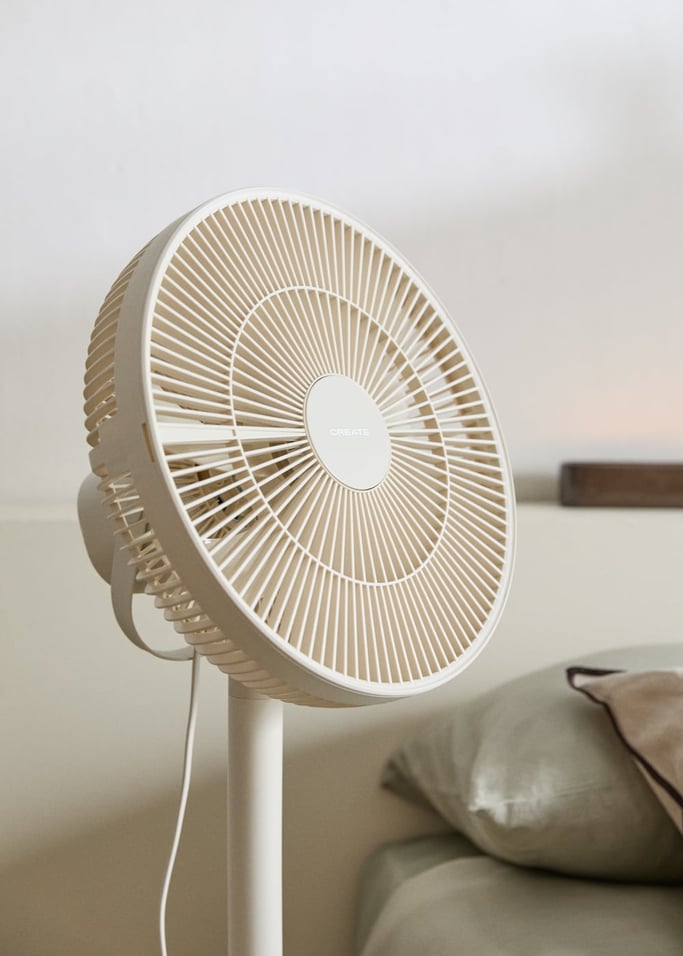 Air Stand Pliable - Ventilateur Sur Pied Pliable 50W - Blanc Cassé