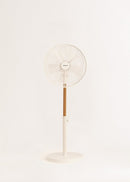 Air Stand Wood - Ventilateur Sur Pied Réglable Oscillant De Style Rétro 50 W - Blanc Cassé