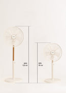 Air Stand Wood - Ventilateur Sur Pied Réglable Oscillant De Style Rétro 50 W - Blanc Cassé