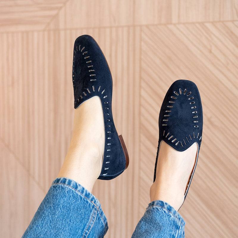 Loafer Ann Tuil Air - Velours Marine