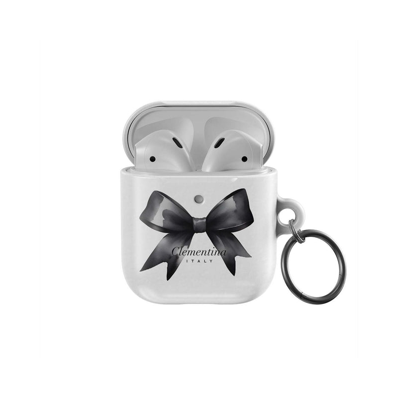 Coque Pour Airpods 1/2 Apple Avec Nœud Noir