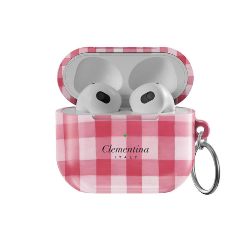 Coque Pink Gingham Pour Apple Airpods 4