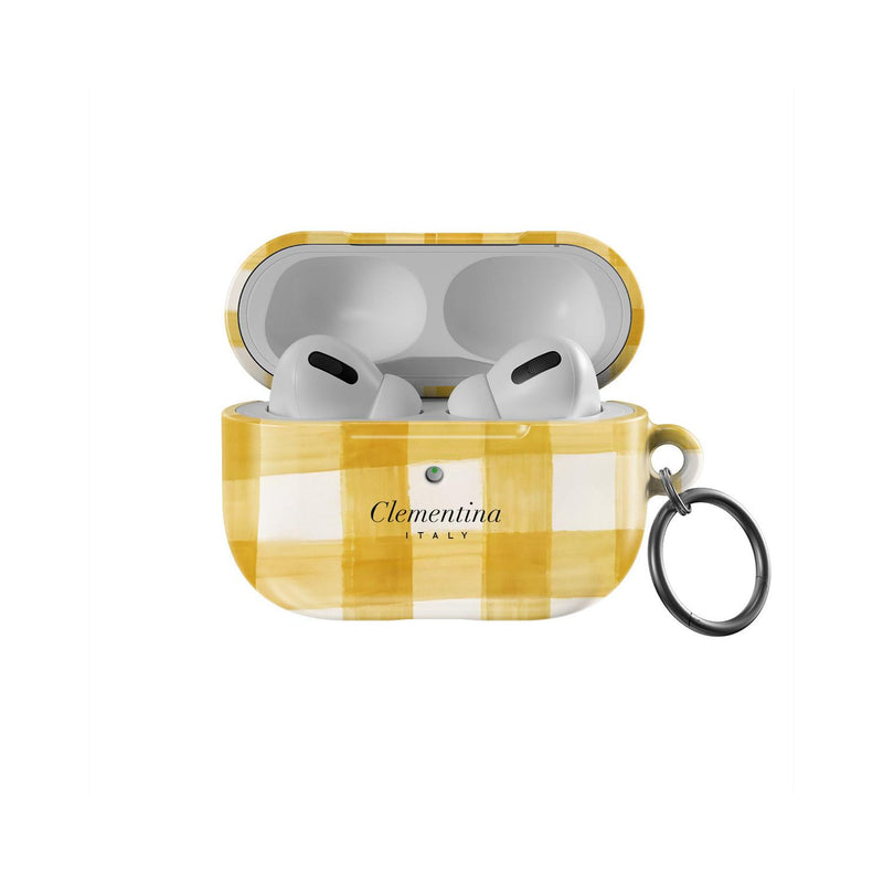 Coque Apple Airpods Pro Coque À Carreaux Jaunes Pour