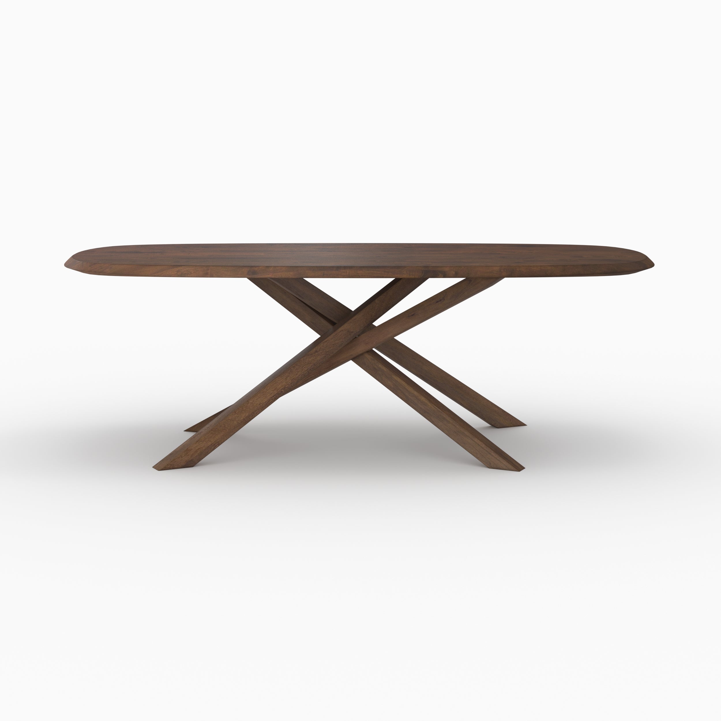 Aladin - Mesa rectangular de madera maciza de caucho oscuro para 10 personas