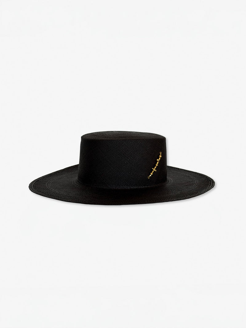 Sombrero de Paja Alba - Negro