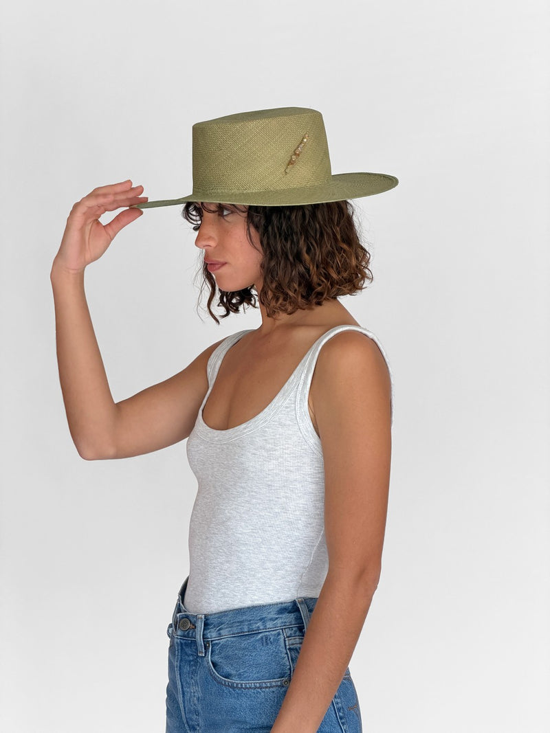 Chapeau Paille Alba - Sage