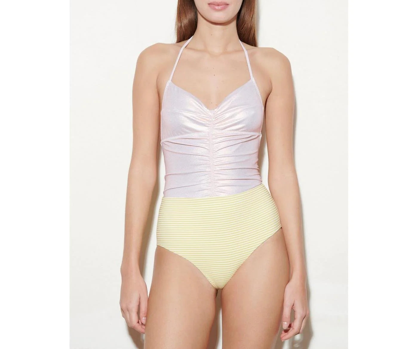 Phoenix One Piece Swimsuit - Yellow Seersucker