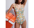 Swann One Piece Swimsuit - Flower Khaki