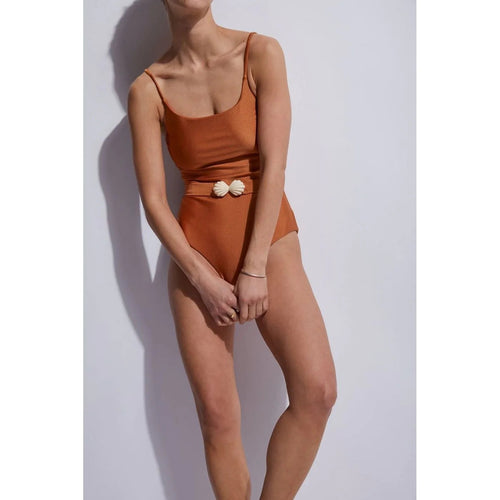 Tia One Piece Swimsuit - Spicy Glossy