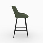 Alfy - Lot De 2 Chaises Pour Îlot Central En Tissu Bouclé Vert Kaki