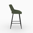 Chaise pour îlot central Alfy en tissu bouclé vert 66 cm (lot de 2)