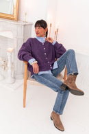ALI Aubergine - Gilet Laine
