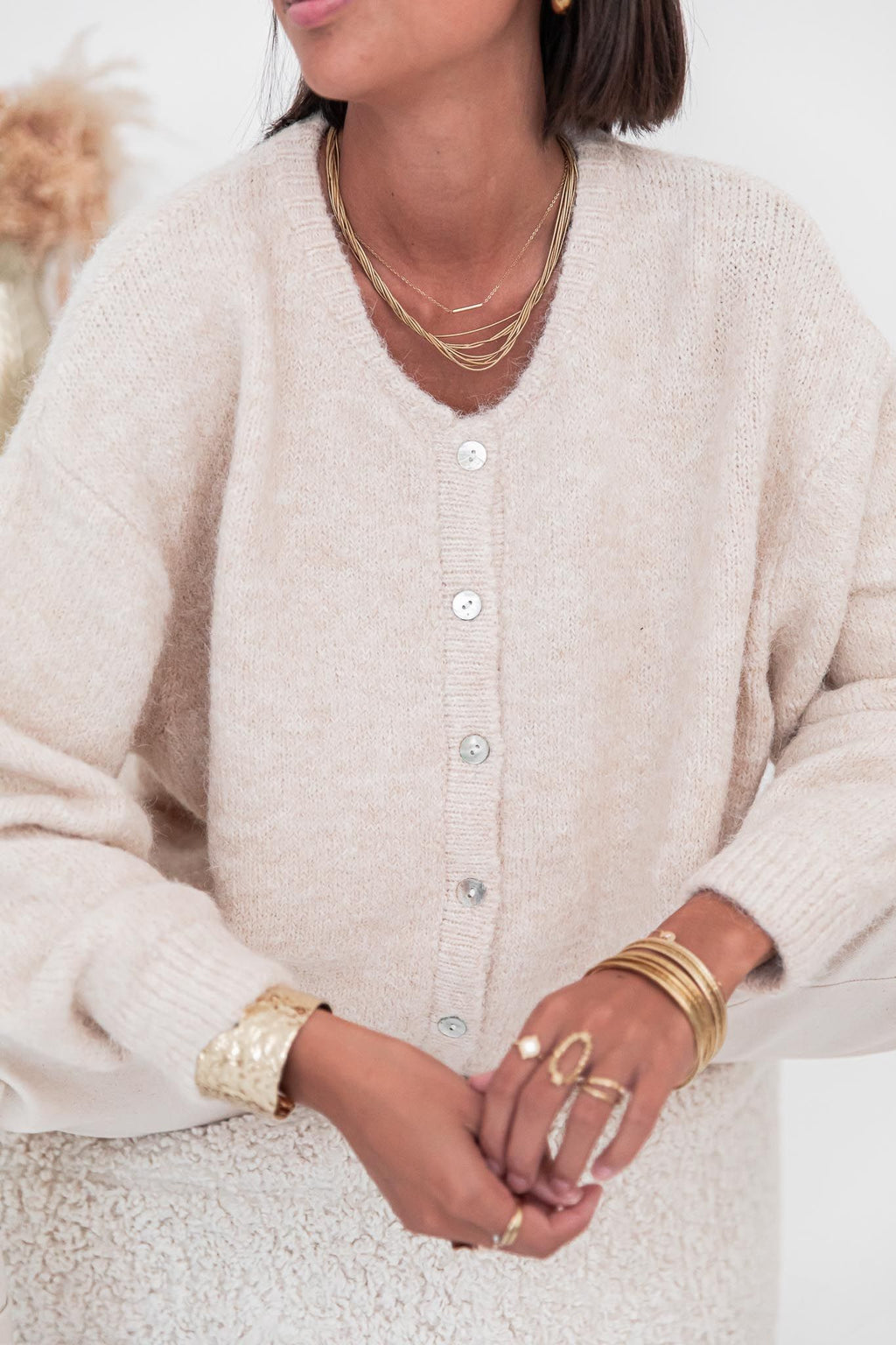 ALI Beige - Gilet Laine