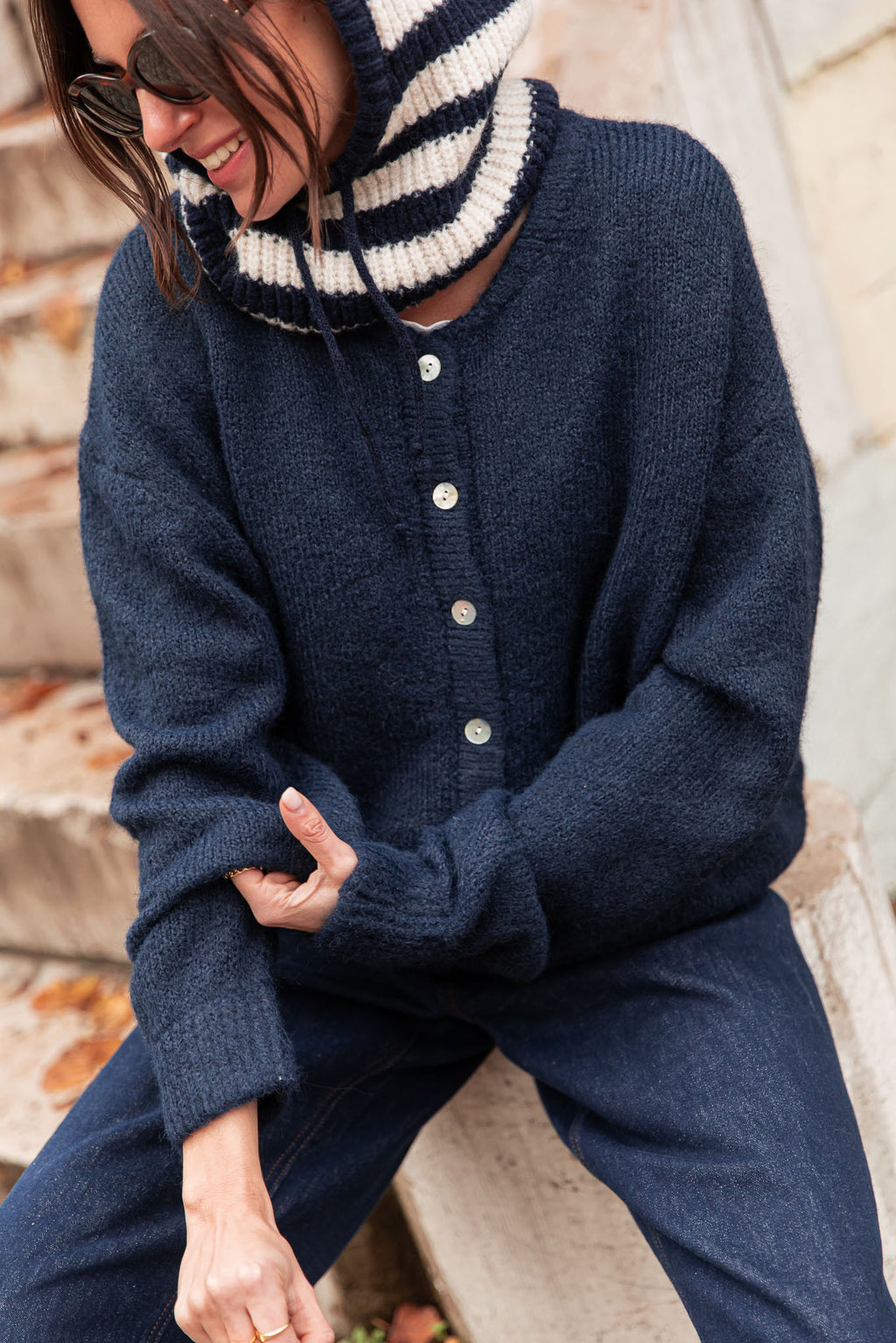 ALI Blu navy - Cardigan in lana