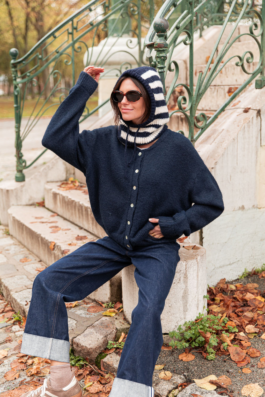 ALI Blu navy - Cardigan in lana