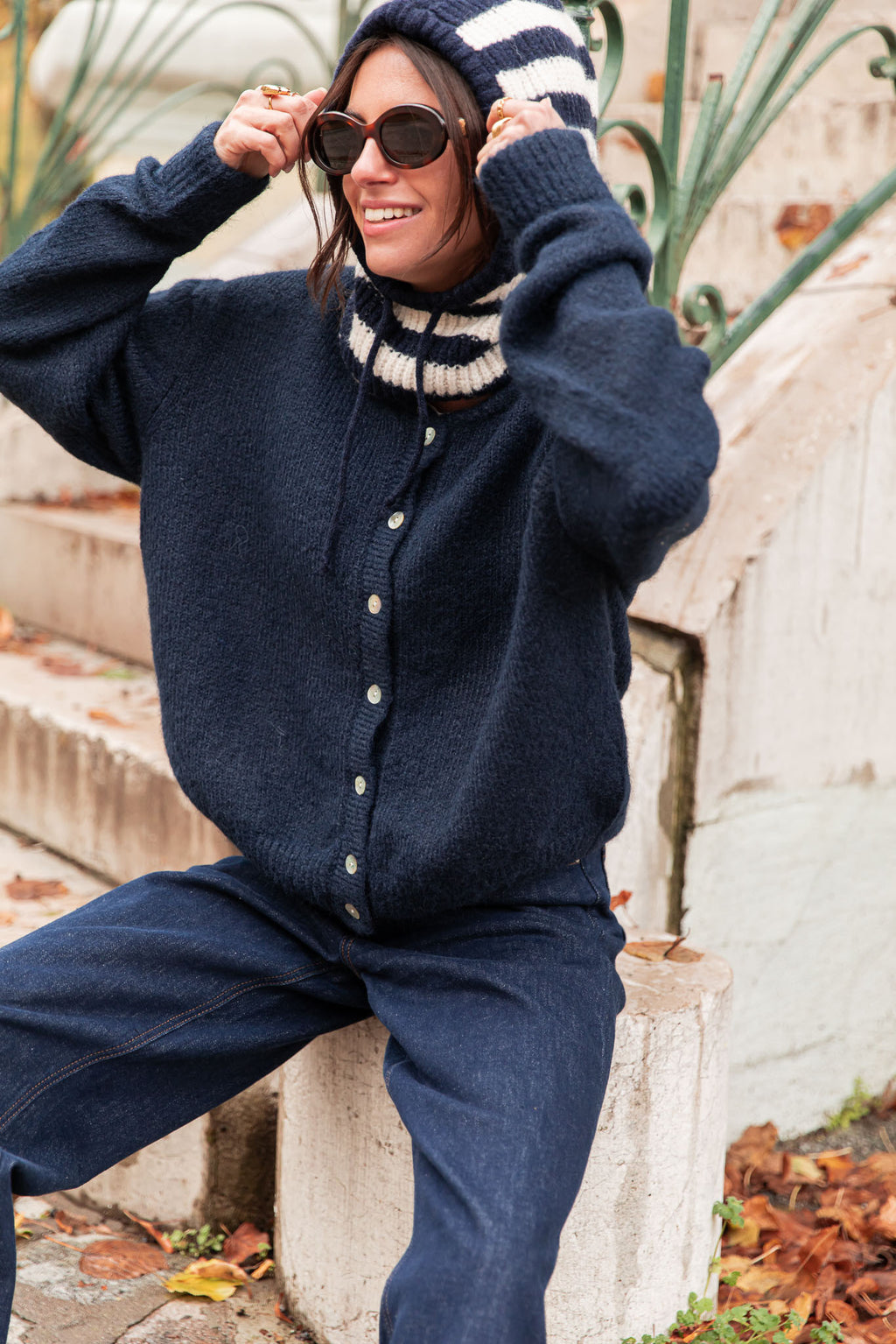 ALI Blu navy - Cardigan in lana