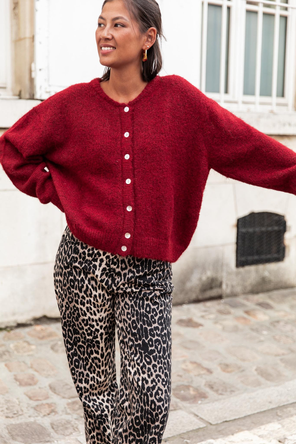 ALI Cherry - Wool Cardigan