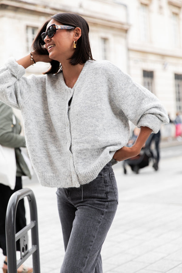 ALI Gris Clair - Gilet Laine