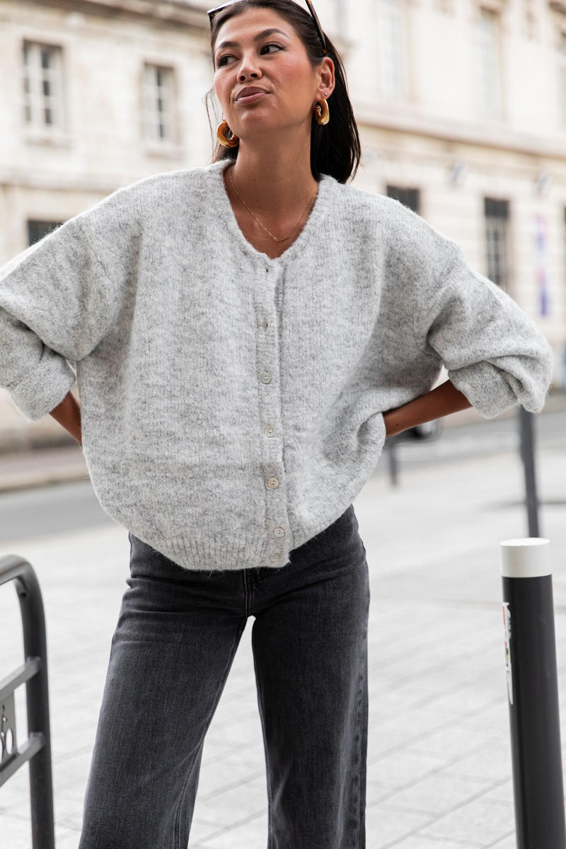 ALI Gris Clair - Gilet Laine