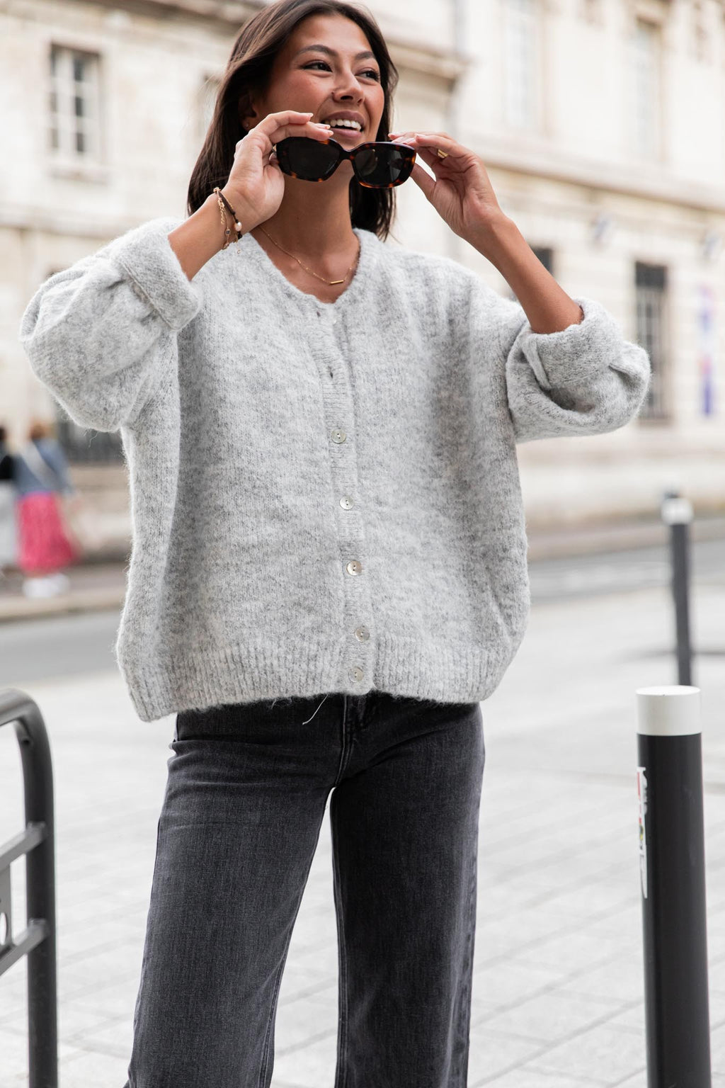 ALI Gris Clair - Gilet Laine