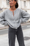 ALI Gris Foncé - Gilet Laine