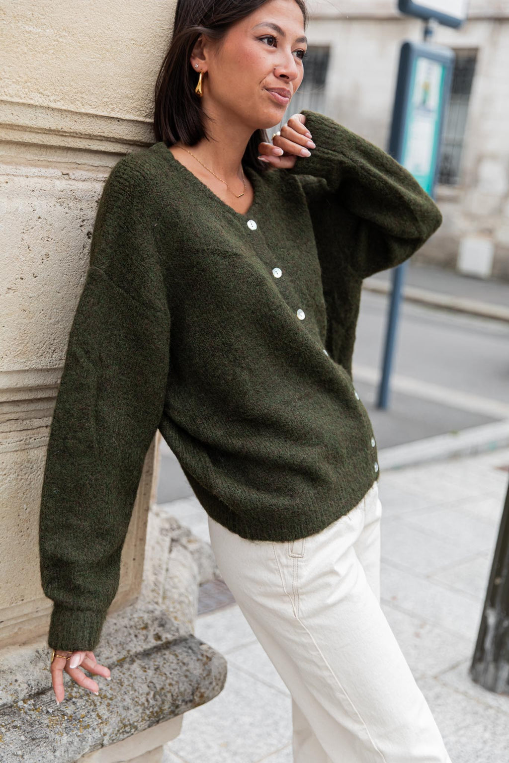 ALI Kaki - Gilet Laine