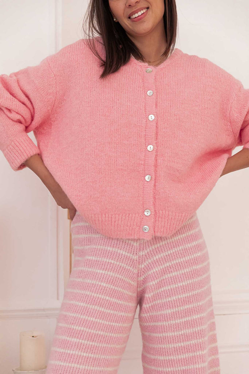 ALI Rose Bonbon - Gilet Laine