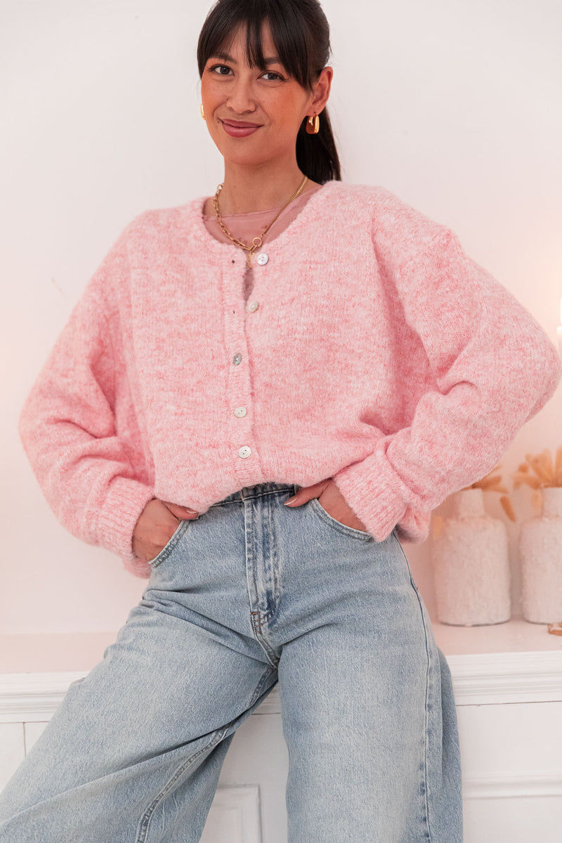 ALI Rose Chiné - Gilet Laine
