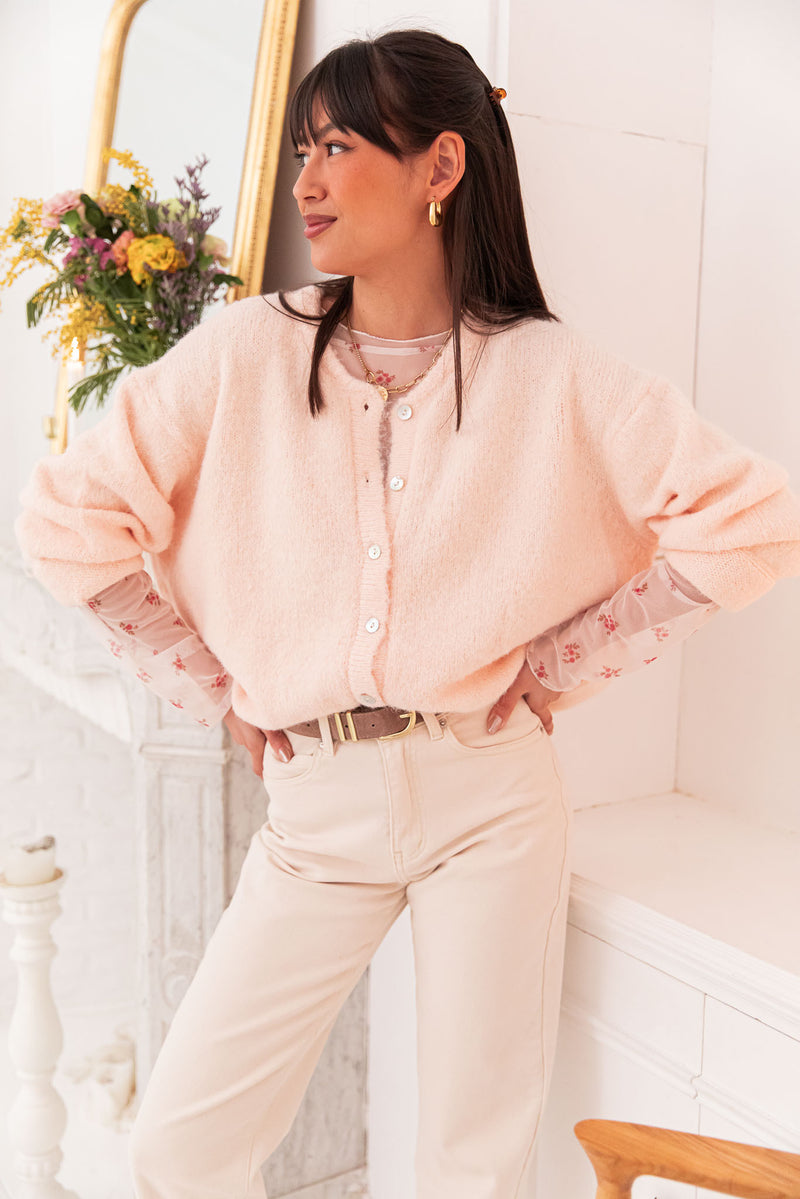 ALI Rose Poudré - Gilet Laine