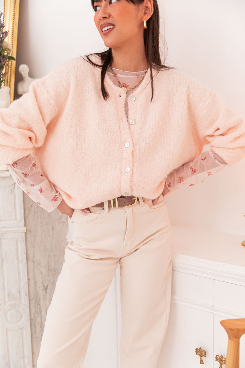 ALI Rose Poudré - Gilet Laine