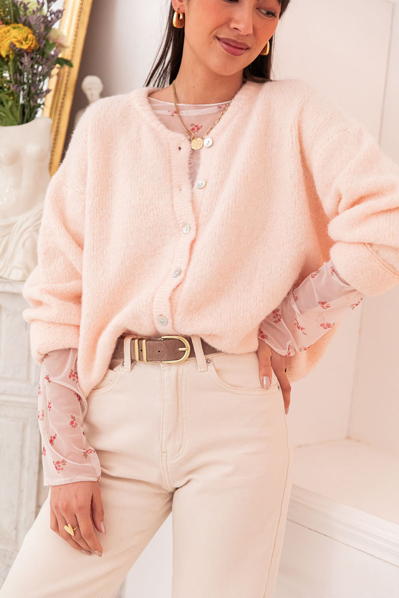 ALI Rose Poudré - Gilet Laine