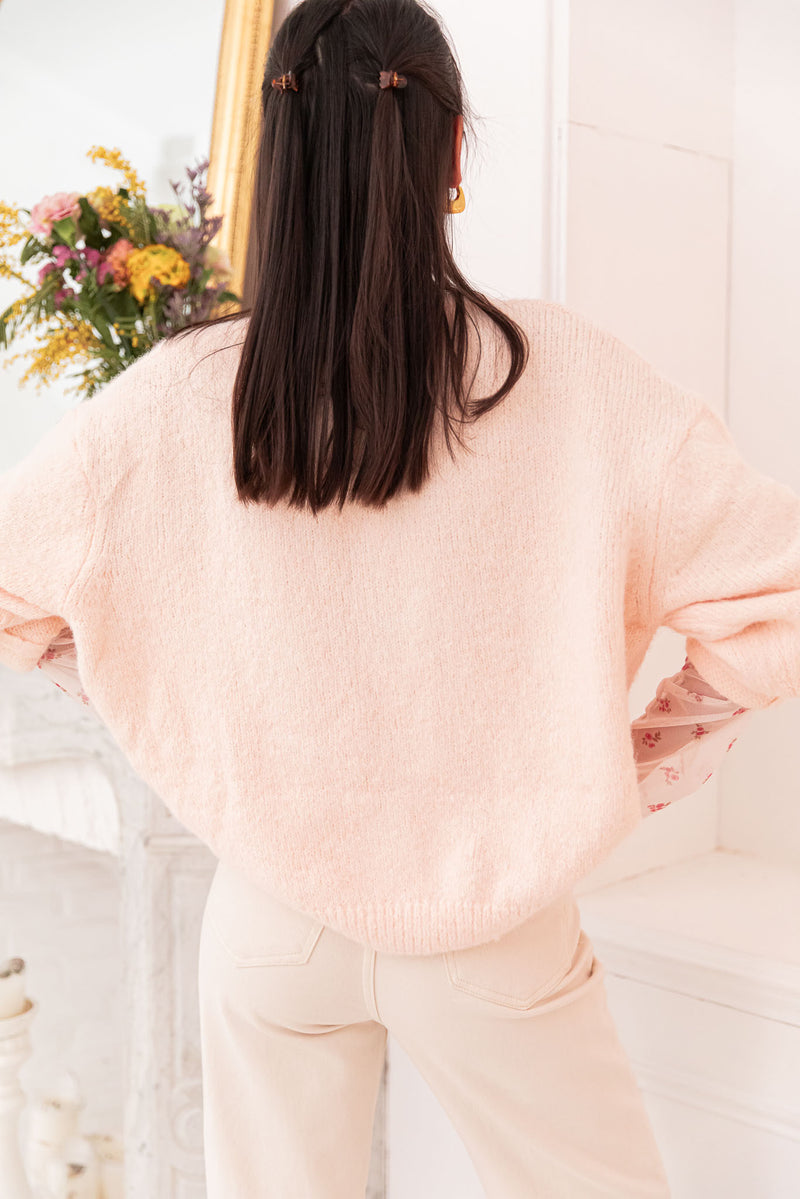 ALI Rose Poudré - Gilet Laine