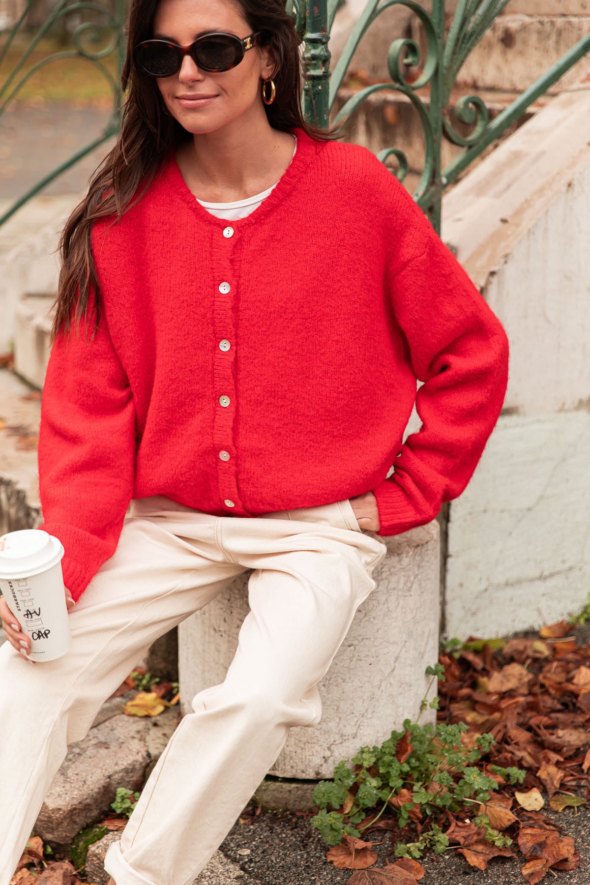 ALI Rouge - Gilet Laine