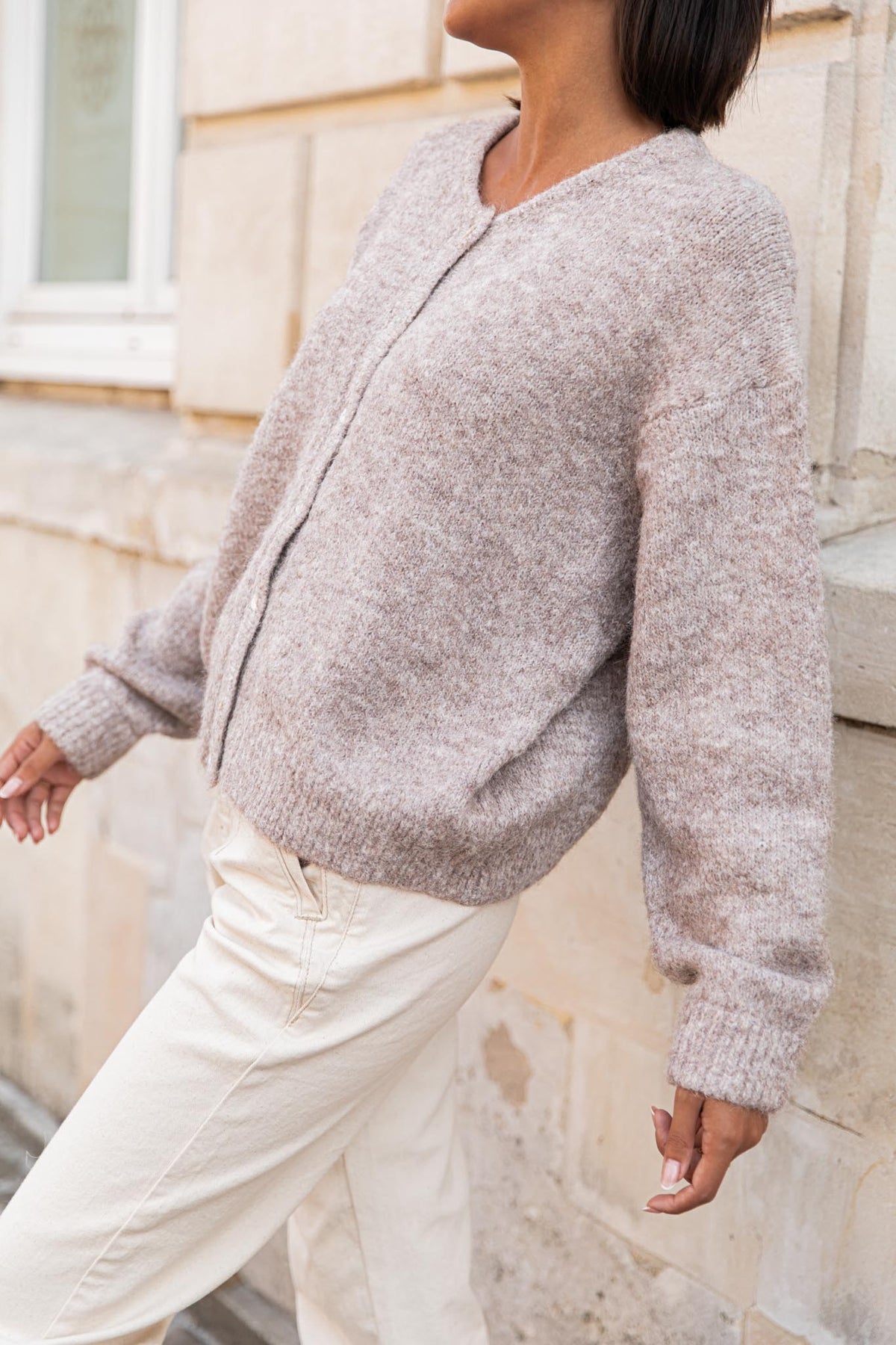 ALI Taupe - Gilet Laine