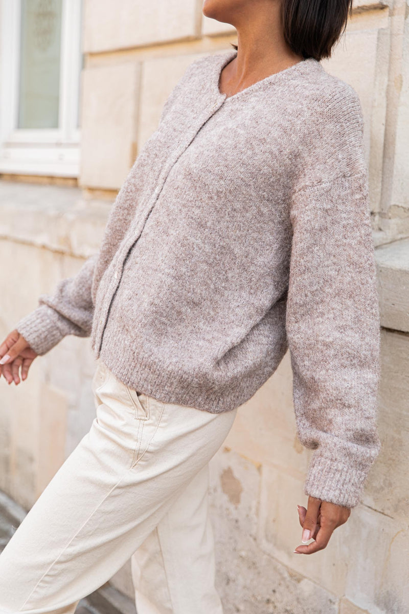 ALI Taupe - Gilet Laine