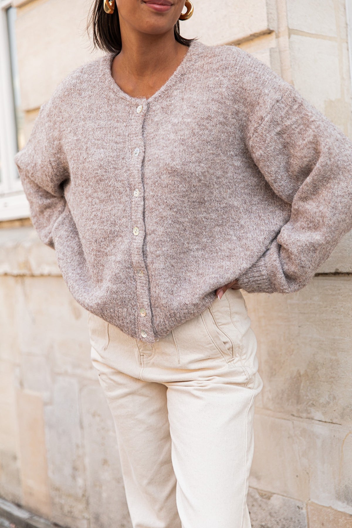ALI Taupe - Gilet Laine