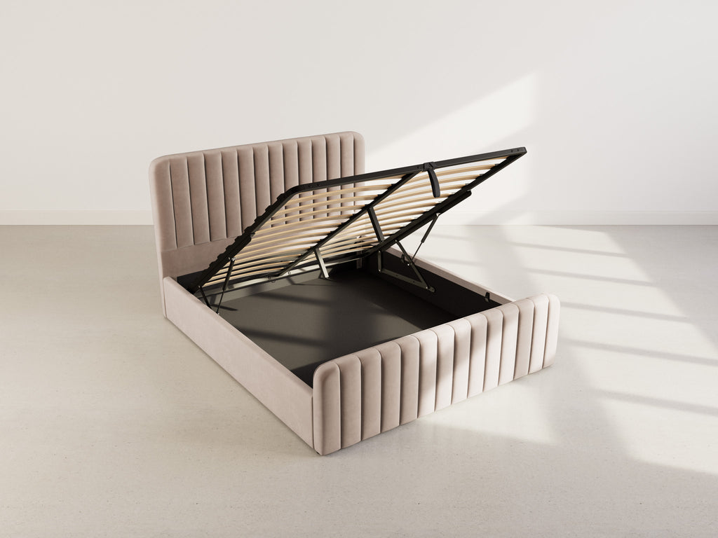 Alice - Ottoman Bed - Velvet - Taupe