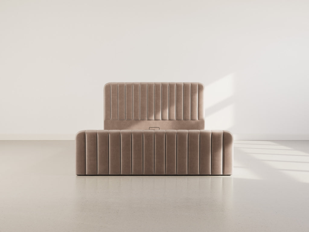Alice - Ottoman Bed - Velvet - Taupe