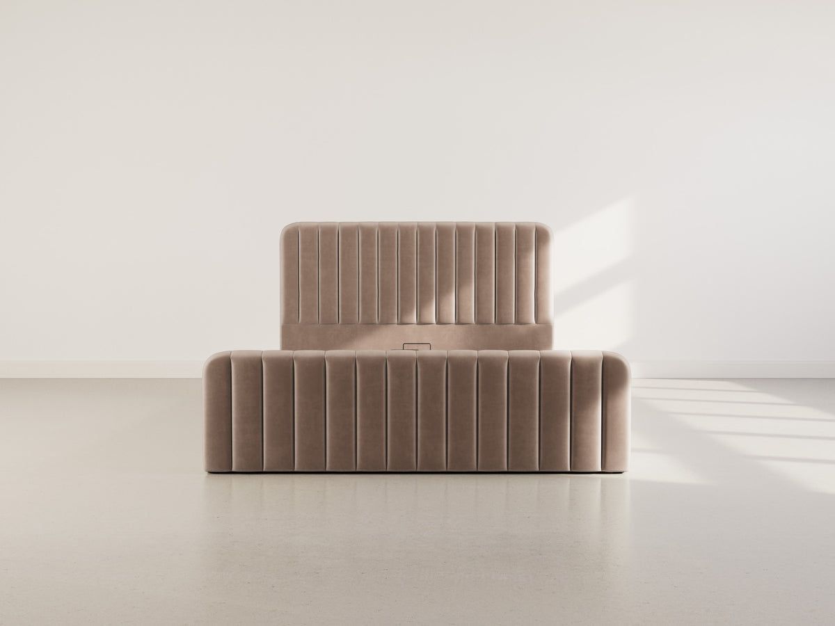 Alice - Ottoman Bed - Velvet - Taupe