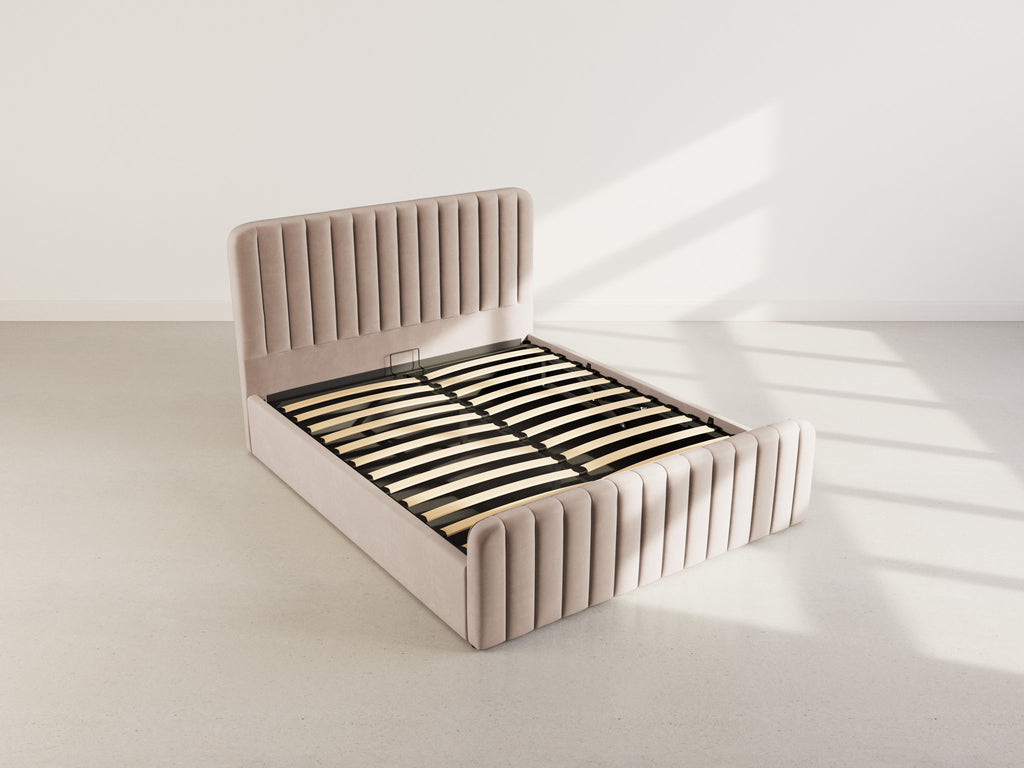Alice - Ottoman Bed - Velvet - Taupe