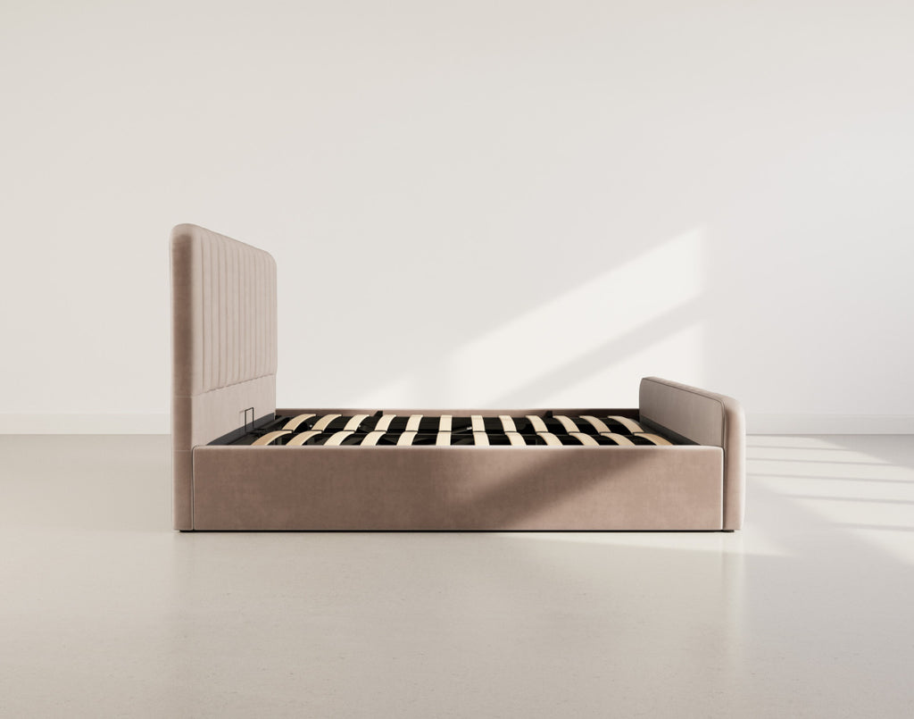 Alice - Ottoman Bed - Velvet - Taupe