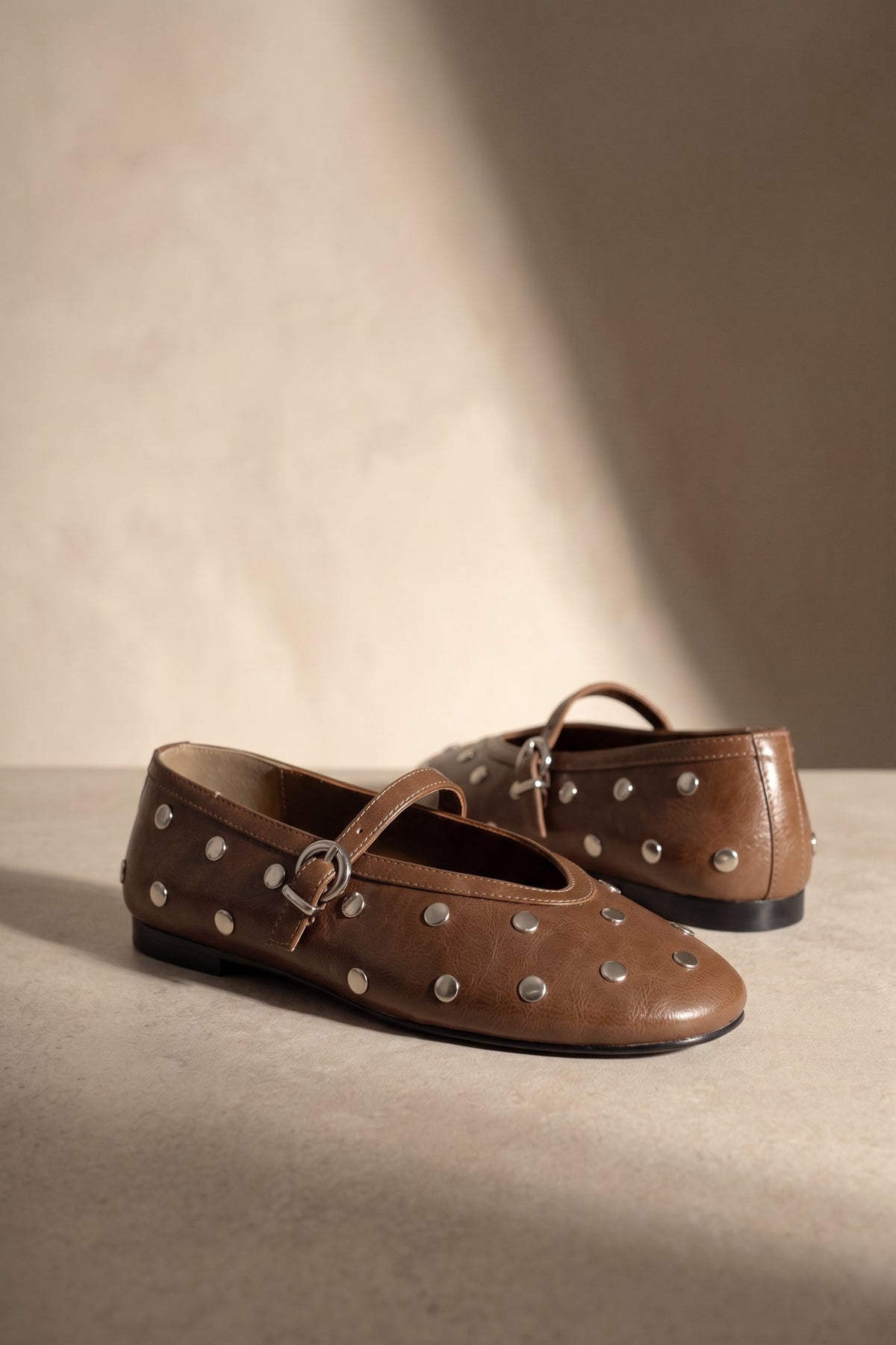 Alli Studs Ballet Flats - Moss Green