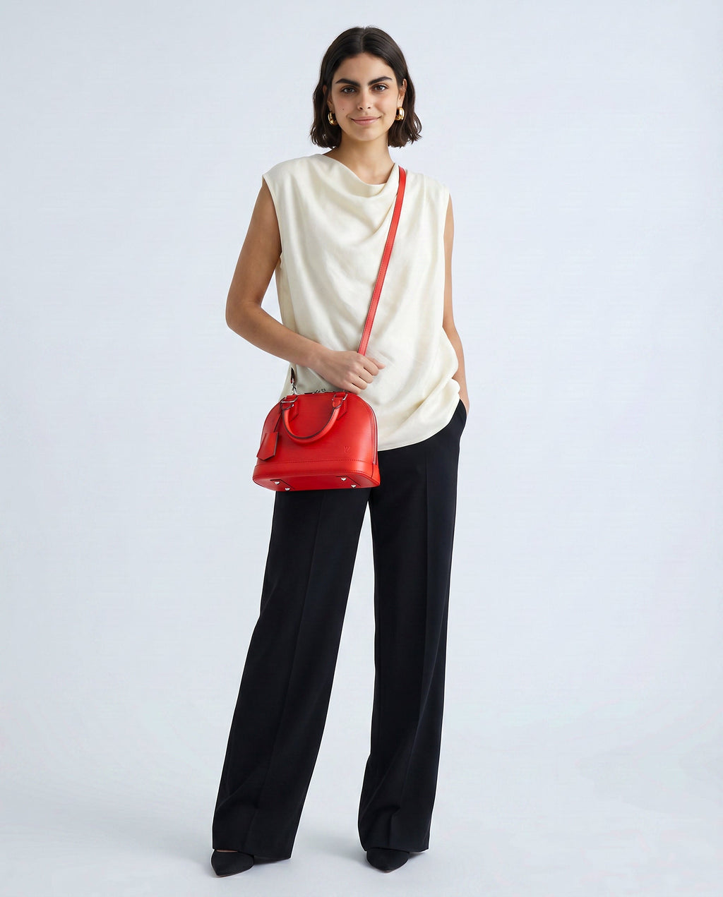 Louis Vuitton Alma Bb Epi Poppy Leather