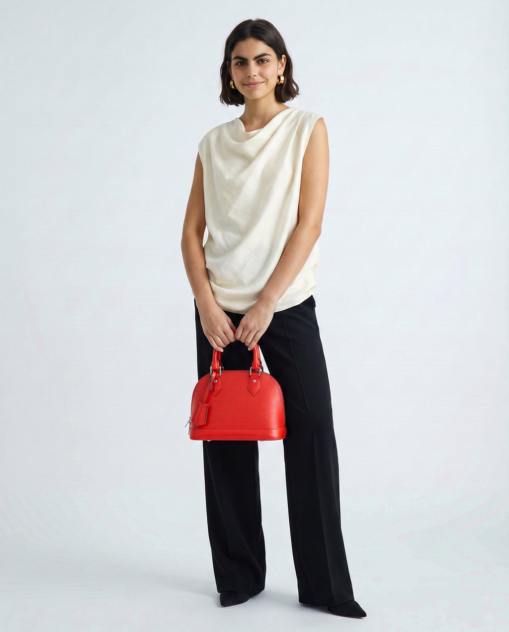 Louis Vuitton Alma Bb Epi Poppy Leather